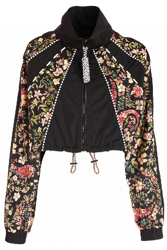 Lotus Cropped Bomber Jacket