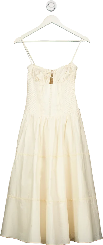 Oh Polly Ivory Midi Dress UK 8